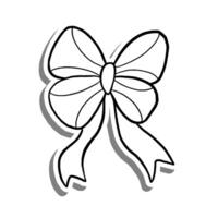 borboleta arco esboço em branco silhueta e cinzento sombra. vetor ilustração desenho animado estilo para decorar, coloração e qualquer Projeto.