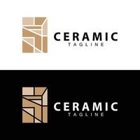 chão logotipo Projeto para casa cerâmico decoração com minimalista abstrato formas, vetor modelo ilustração