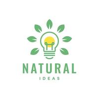 folhas natureza idéia criativo lâmpada luminária colorida moderno logotipo Projeto vetor ícone ilustração