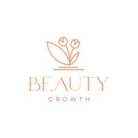 plantar flor crescimento beleza feminino simples florista jardinagem linha minimalista logotipo Projeto vetor ícone ilustração