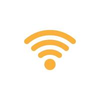 laranja Wi-fi sinal ícone vetor, sem fio Internet placa isolado em branco fundo, plano estilo, vetor ilustração