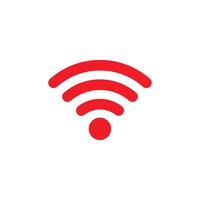 vermelho Wi-fi sinal ícone vetor, sem fio Internet placa isolado em branco fundo, plano estilo, vetor ilustração