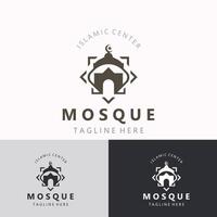 mesquita logotipo projeto, simples islâmico arquitetura, emblema símbolo islâmico Centro vetor modelo