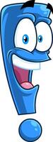 engraçado azul exclamação marca desenho animado personagem falando vetor