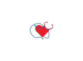 coração estetoscópio vetor logotipo. linear médico logotipo Projeto.
