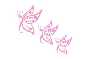 vetor conjunto do tribal estilo Rosa borboletas em branco fundo