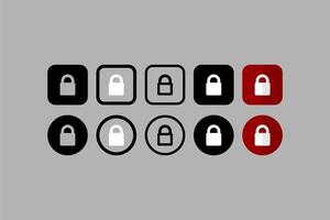 vetor conjunto ui Projeto ícones trancado segurança trancado cinzento fundo