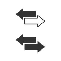 oposto direção seta ou transferir ícone isolado vetor ilustração.