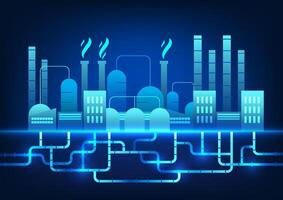 tecnologia do industrial Produção plantas este estão conectado para gás dutos Como cru materiais para a Produção do industrial plantas. vetor