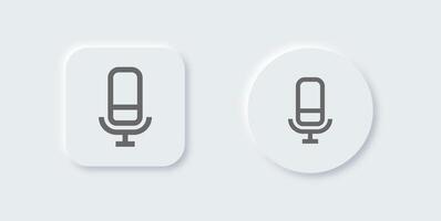microfone linha ícone dentro neomórfico Projeto estilo. voz sinais vetor ilustração.