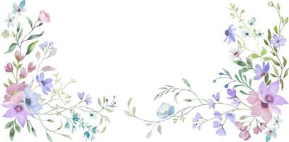 aguarela floral cartão. mão desenhado ilustração isolado em transparente fundo. vetor eps.