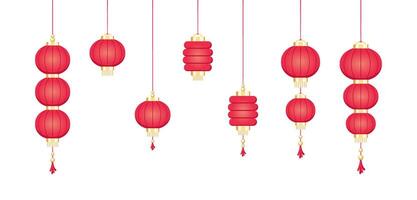 vermelho suspensão chinês lanterna, lunar Novo ano e meio do outono festival decoração gráfico. decorações para a chinês Novo ano. chinês lanterna festival. vetor