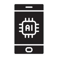 artificial inteligência inteligente telefone ai ícone. vetor