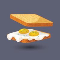 vetor clássico manhã café da manhã pão com omelete