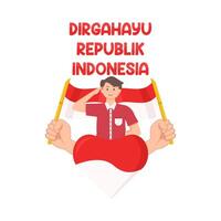 ilustração do dirgahayu republik Indonésia vetor