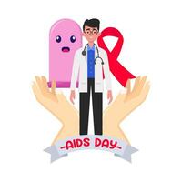 ilustração do dia mundial da aids vetor
