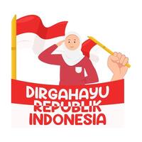 ilustração do dirgahayu republik Indonésia vetor