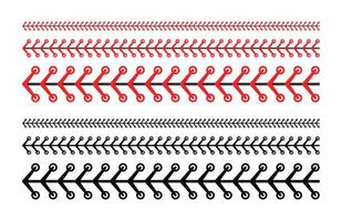 vermelho e Preto ponto ou costura do a beisebol isolado em branco fundo. vetor ilustração