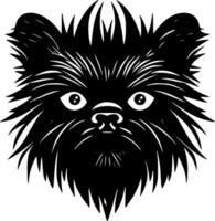 affenpinscher, Preto e branco vetor ilustração