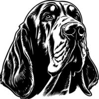 cão de caça - Preto e branco isolado ícone - vetor ilustração