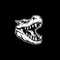 crocodilo - Preto e branco isolado ícone - vetor ilustração