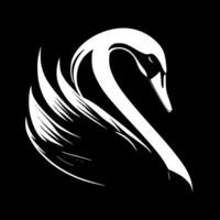 cisne - Preto e branco isolado ícone - vetor ilustração