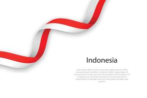 acenando fita com bandeira do Indonésia vetor