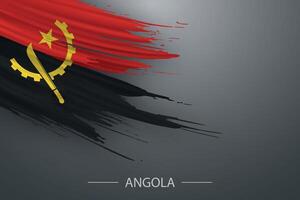 3d grunge escova acidente vascular encefálico bandeira do Angola vetor