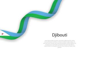 acenando fita com bandeira do djibouti vetor