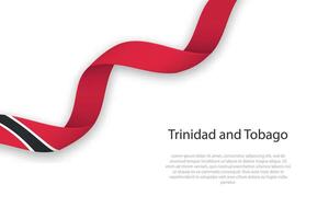 acenando fita com bandeira do trinidad e tobago vetor