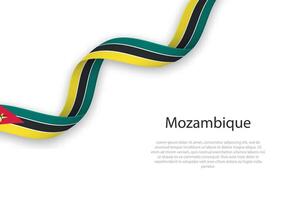 acenando fita com bandeira do Moçambique vetor