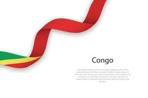 acenando fita com bandeira do Congo vetor
