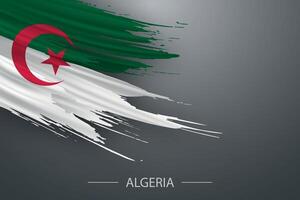 3d grunge escova acidente vascular encefálico bandeira do Argélia vetor