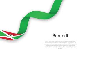 acenando fita com bandeira do Burundi vetor