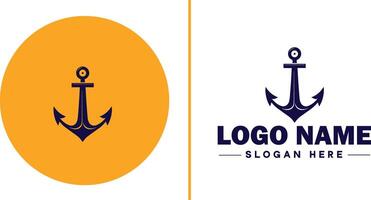 âncora logotipo ícone vetor para navio iate luxo marinho âncora ícone logotipo modelo