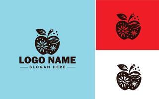 maçã ícone logotipo vetor arte gráficos para o negócio marca ícone maçã frutas fresco logotipo modelo