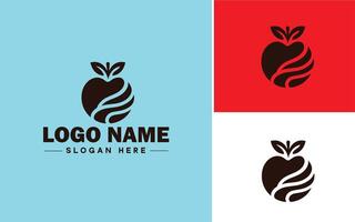 maçã ícone logotipo vetor arte gráficos para o negócio marca ícone maçã frutas fresco logotipo modelo