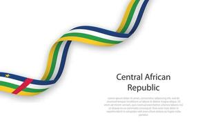 acenando fita com bandeira do central africano república vetor