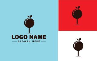 maçã ícone logotipo vetor arte gráficos para o negócio marca ícone maçã frutas fresco logotipo modelo