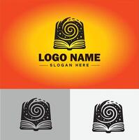 livro logotipo ícone vetor para livraria livro companhia editor enciclopédia biblioteca Educação logotipo modelo