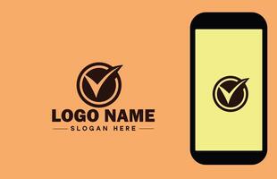 marca de verificação logotipo ícone vetor arte gráficos para o negócio marca aplicativo ícone Verifica marca certo símbolo Carraça Está bem corrigir logotipo modelo