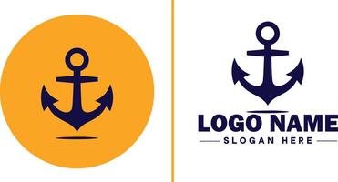 âncora logotipo ícone vetor para navio iate luxo marinho âncora ícone logotipo modelo