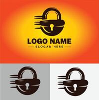 trava ícone logotipo segurança segurança proteção vetor para o negócio marca ícone trava logotipo modelo