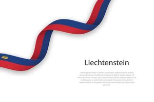acenando fita com bandeira do liechtenstein vetor