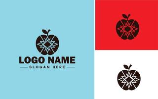 maçã ícone logotipo vetor arte gráficos para o negócio marca ícone maçã frutas fresco logotipo modelo