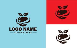 maçã ícone logotipo vetor arte gráficos para o negócio marca ícone maçã frutas fresco logotipo modelo