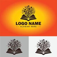 livro logotipo ícone vetor para livraria livro companhia editor enciclopédia biblioteca Educação logotipo modelo