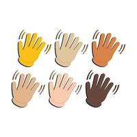 mão com dedos espalhado gesto ícone. elevado mão emoji. guardada mãos sinal, todos pele tom gesto emoji vetor