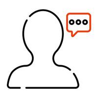 avatar com discurso bolha denotando conceito do conversando ícone vetor