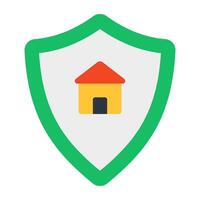 casa construção dentro escudo exibindo casa segurança ícone vetor